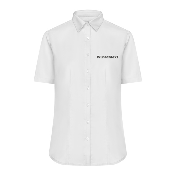 Rückenstick + Name - Ladies' Shirt Short-Sleeved Micro-Twill Miniaturansicht