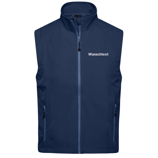 Rückenstick + Name - Men's Softshell Vest Miniaturansicht