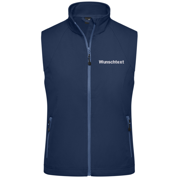Rückenstick + Name - Ladies' Softshell Vest Miniaturansicht