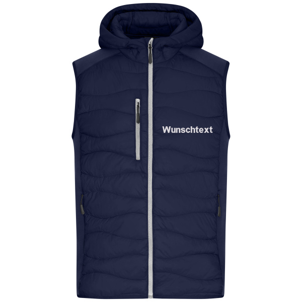 Rückenstick + Name - Men's Hybrid Vest Miniaturansicht
